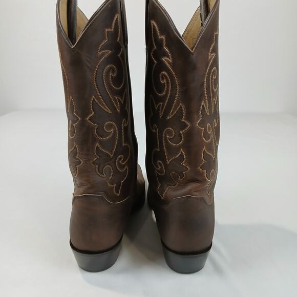 Justin Boots Mens 10.5D Brown Leather Western Cowboy Riding Rancher 2252 main image 11